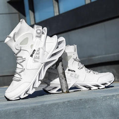 Men's Luxury White Fashion Sneakers Non-Slip Athletic Shoes