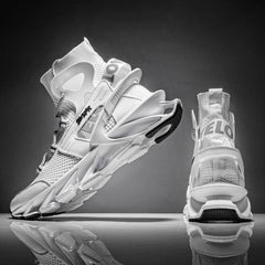 Men's Luxury White Fashion Sneakers Non-Slip Athletic Shoes
