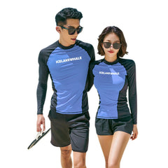 Men's Women's Long Sleeve Rash Guard Swimwear Set