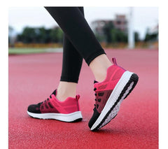 Women's Lightweight Breathable Mesh Sneakers Casual Lace-Up Walking Shoes