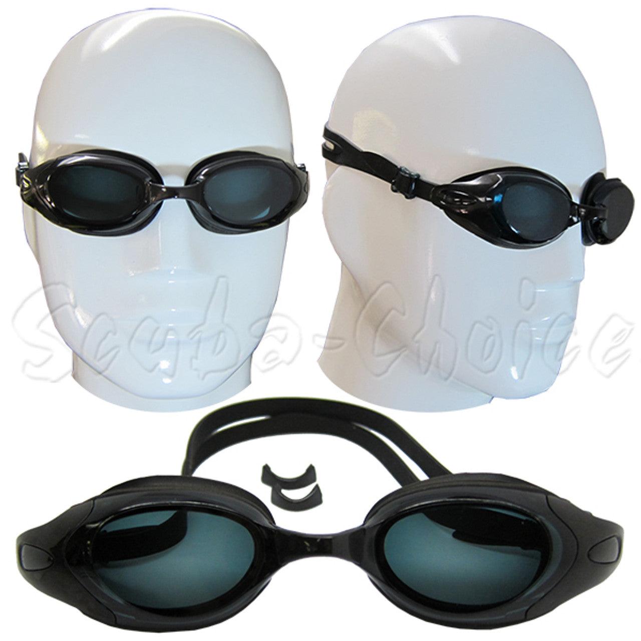Black Prescription UV Protective Optical Swimming Goggles Nearsighted Corrective